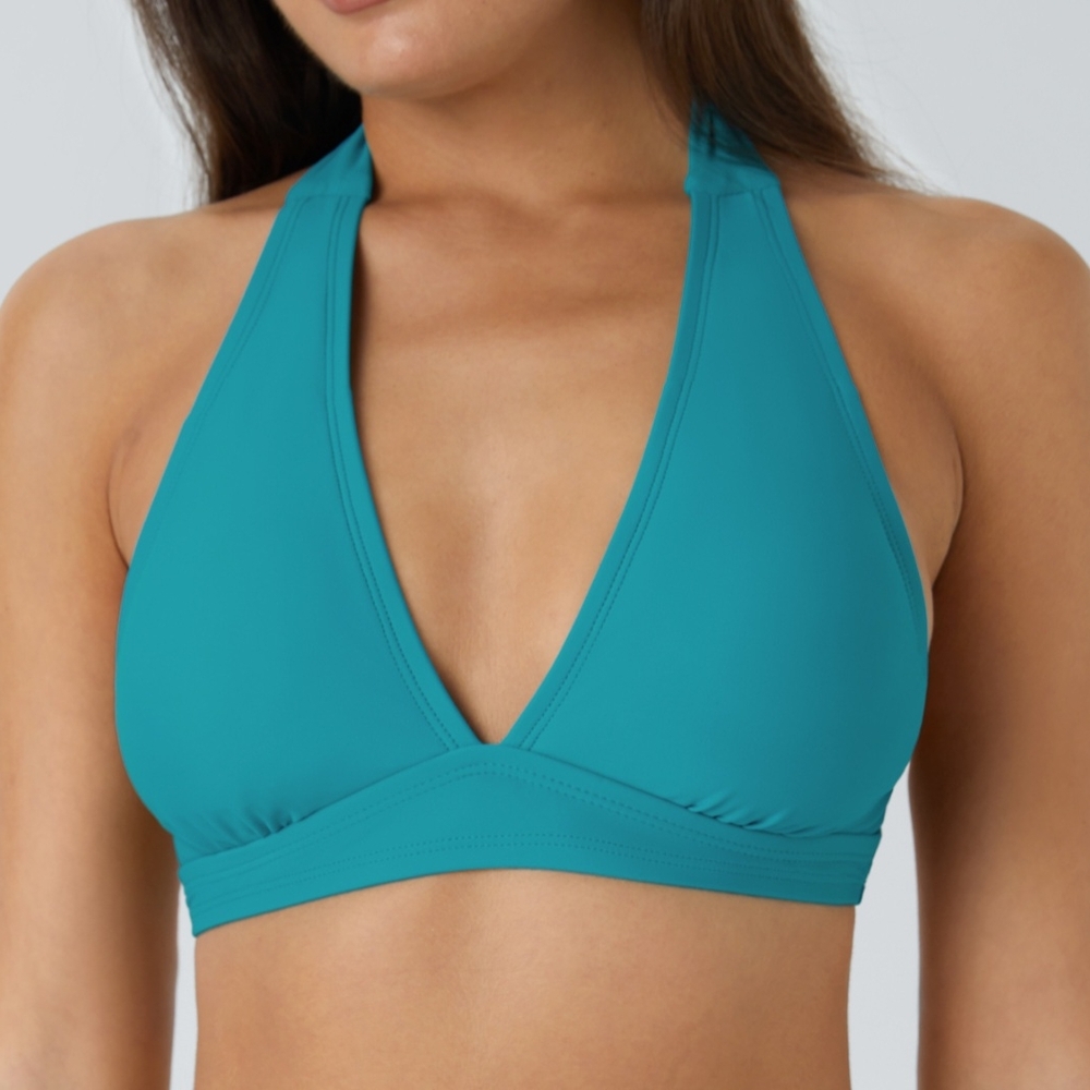 Halara Halter Bikini Top Xsmall Lake Blue